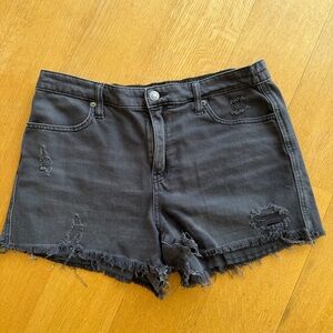 Aerie Distressed Black high waisted Shorts